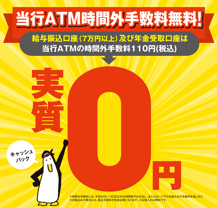 ATM時間外手数料優遇サービス